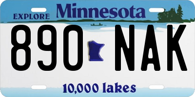 MN license plate 890NAK