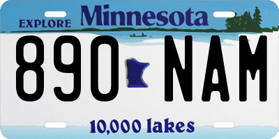 MN license plate 890NAM
