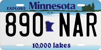 MN license plate 890NAR