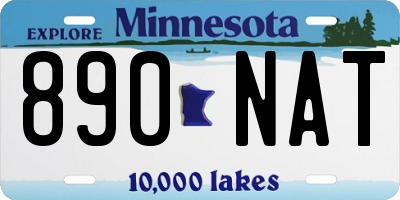 MN license plate 890NAT