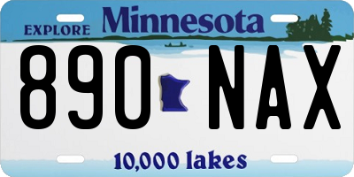 MN license plate 890NAX
