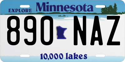 MN license plate 890NAZ
