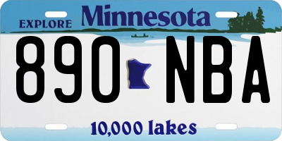 MN license plate 890NBA