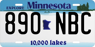 MN license plate 890NBC