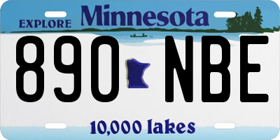 MN license plate 890NBE