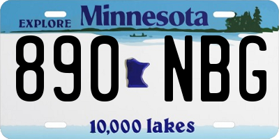 MN license plate 890NBG