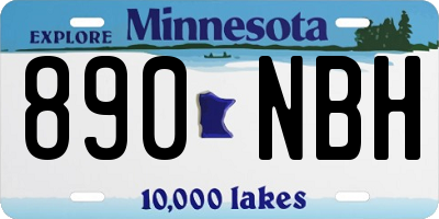 MN license plate 890NBH