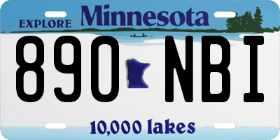 MN license plate 890NBI
