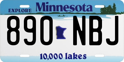 MN license plate 890NBJ