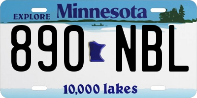 MN license plate 890NBL