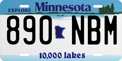 MN license plate 890NBM
