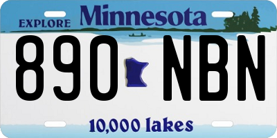 MN license plate 890NBN