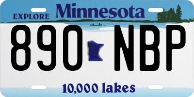 MN license plate 890NBP