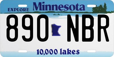 MN license plate 890NBR