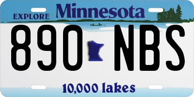 MN license plate 890NBS
