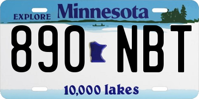MN license plate 890NBT