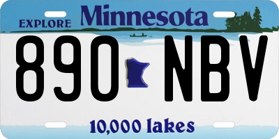 MN license plate 890NBV
