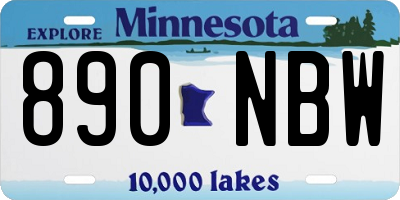 MN license plate 890NBW