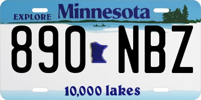 MN license plate 890NBZ
