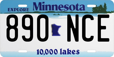 MN license plate 890NCE