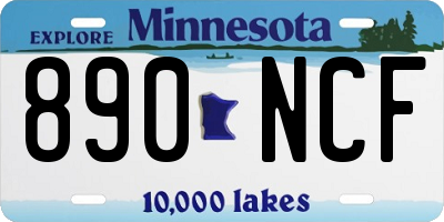 MN license plate 890NCF
