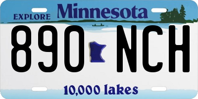 MN license plate 890NCH