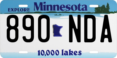 MN license plate 890NDA