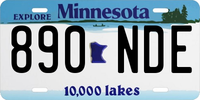 MN license plate 890NDE