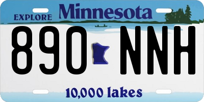MN license plate 890NNH
