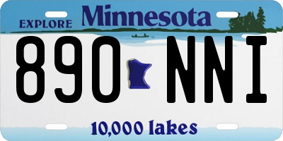 MN license plate 890NNI