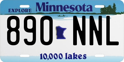 MN license plate 890NNL