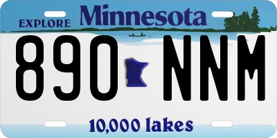 MN license plate 890NNM