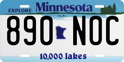 MN license plate 890NOC