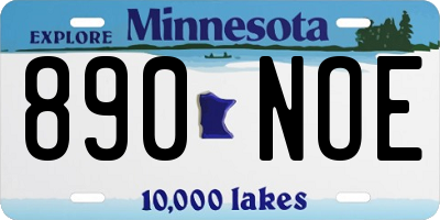 MN license plate 890NOE