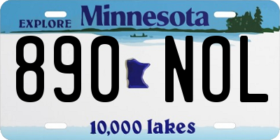 MN license plate 890NOL