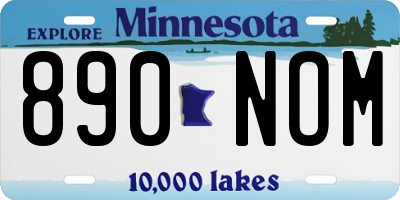 MN license plate 890NOM