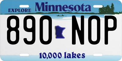 MN license plate 890NOP