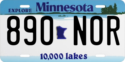 MN license plate 890NOR