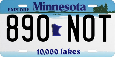 MN license plate 890NOT