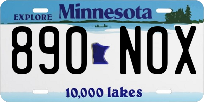MN license plate 890NOX