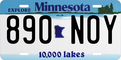 MN license plate 890NOY