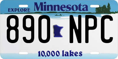 MN license plate 890NPC