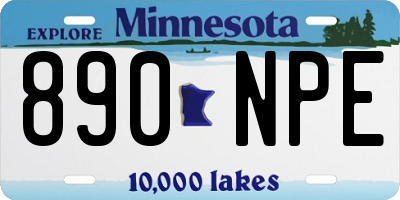 MN license plate 890NPE