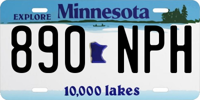 MN license plate 890NPH