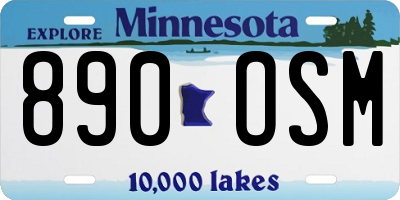 MN license plate 890OSM