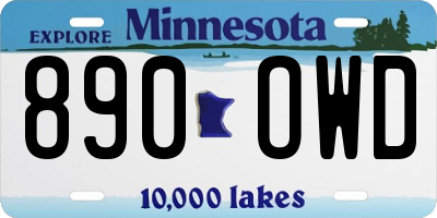 MN license plate 890OWD