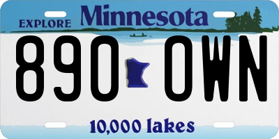 MN license plate 890OWN