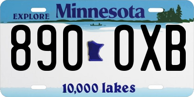 MN license plate 890OXB