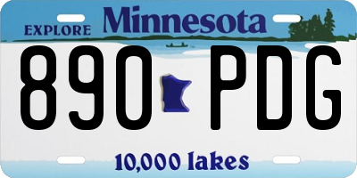 MN license plate 890PDG