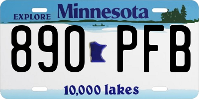 MN license plate 890PFB